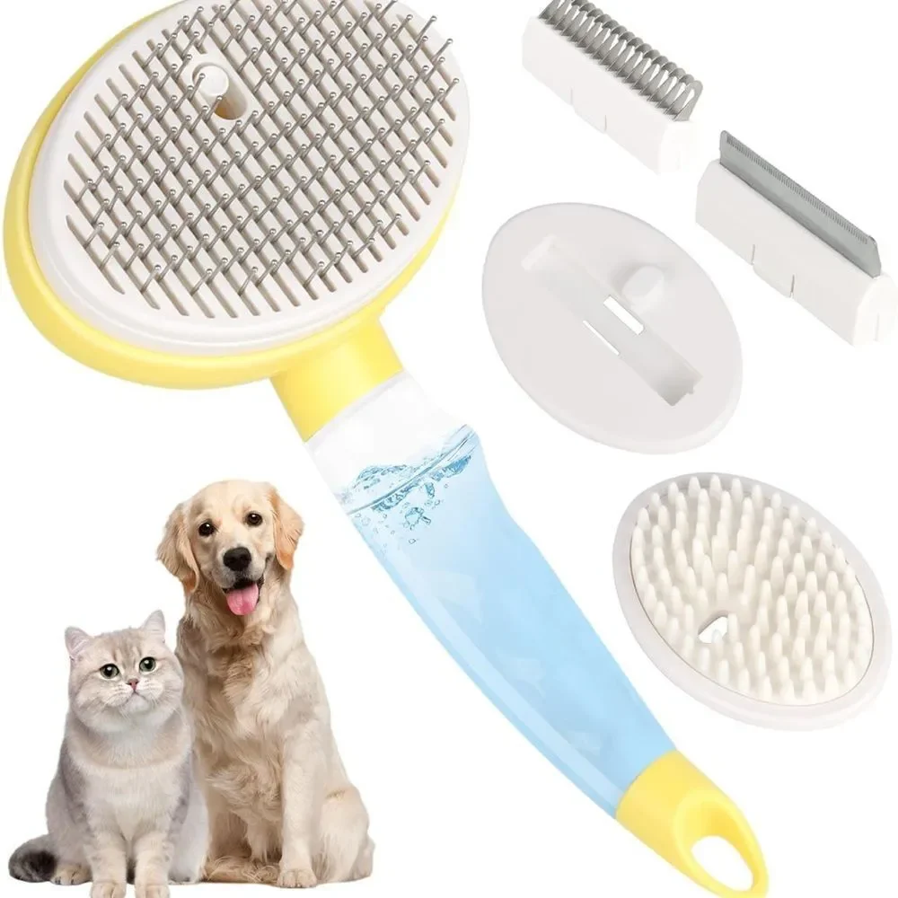 Dog Steam Grooming Brush and Metal Comb Combo